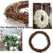 Load image into Gallery viewer, 10/15/20/25/30/40cm DIY Round Natural Rattan Wreath Stem Branch Ring Hanging Garland Wedding Birthday Party Decor Christmas Gift
