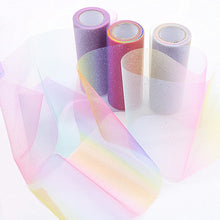 Load image into Gallery viewer, 10Yard/roll 6" 15cm/7.5cm Rainbow Glitter Tulle Roll Sequin Crystal Organza Sheer Fabric DIY Craft Tutu Skirt Home Wedding Decor
