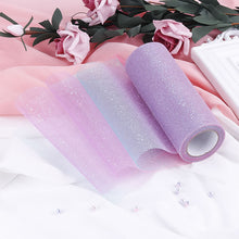 Load image into Gallery viewer, 10Yard/roll 6" 15cm/7.5cm Rainbow Glitter Tulle Roll Sequin Crystal Organza Sheer Fabric DIY Craft Tutu Skirt Home Wedding Decor
