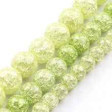 Load image into Gallery viewer, White Snow Cracked Crystal Beads 6/8/10mm Multicolor Round Loose Quartz Crystal Beads for Jewelry Making DIY Bracelet 15inch
