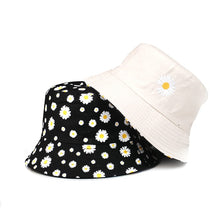 Load image into Gallery viewer, Summer Double-Sided Daisy Bucket Hats Women's Embroidery Hip Hop Panama Bob Caps Folded Beach Sun Fisherman Hat for Ladies Mens
