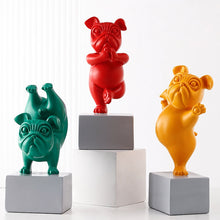 Load image into Gallery viewer, Lovely Yoga French Bulldog Statue Resin Figurines Nordic Creative Cartoon Animals Sculpture Children' Room Decor Crafts
