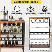 Load image into Gallery viewer, VEVOR Industrial Bar Cabinet Wine Bar Cabinet Table with Wine Rack &amp; Glass Holder for Dining Living Room 47/55 Inch Rustic Oak

