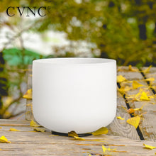Load image into Gallery viewer, CVNC 8 Inch White Frosted Quartz Crystal Singing Bowl for Sound Healing Meditation Yoga with Free Mallet

