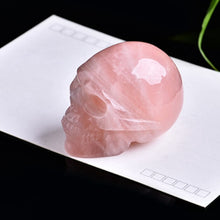 Load image into Gallery viewer, Raw Natural Amethyst Rose Quartz Crystal Skull Carved Sculpture Healing Chakra Rock Stone Skeleton
