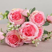 Load image into Gallery viewer, 2022 Beautiful Rose Peony Artificial Silk Flowers Small bouquet flores Home Party Spring Wedding Decoration  Fake Flower
