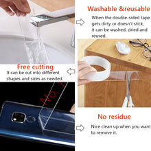 Load image into Gallery viewer, Multifunctional Double Sided Adhesive Tape Waterproof Reusable Wall Stickers Transparent Strong Sticky Glue Car Bathroom Kitchen
