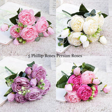 Load image into Gallery viewer, 2022 Beautiful Rose Peony Artificial Silk Flowers Small bouquet flores Home Party Spring Wedding Decoration  Fake Flower
