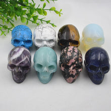 Load image into Gallery viewer, Raw Natural Amethyst Rose Quartz Crystal Skull Carved Sculpture Healing Chakra Rock Stone Skeleton
