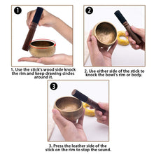 Load image into Gallery viewer, Gandhanra Handmade 3.2" Tibetan Singing Bowl Set With Cross Vajra Symbol
