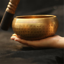 Load image into Gallery viewer, Gandhanra Handmade 3.2" Tibetan Singing Bowl Set With Cross Vajra Symbol
