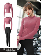 Load image into Gallery viewer, Yoga clothes women long-sleeved t-shirt jacket pants fitness suit
