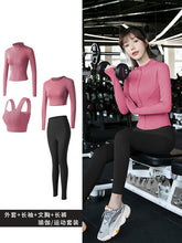 Load image into Gallery viewer, Yoga clothes women long-sleeved t-shirt jacket pants fitness suit
