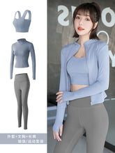 Load image into Gallery viewer, Yoga clothes women long-sleeved t-shirt jacket pants fitness suit

