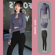 Load image into Gallery viewer, Yoga clothes women long-sleeved t-shirt jacket pants fitness suit
