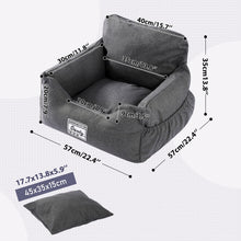 Load image into Gallery viewer, Pet Dog Car Seat Pad With Safety Belt Detachable Bed
