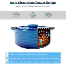 Load image into Gallery viewer, Costway 2PCS Ceramic Cookware Set Casserole Clay Pot w/ Lid and Insulated Handle KC52006
