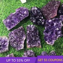 Load image into Gallery viewer, 100-150g Large Natural Brazilian Amethyst Quartz Crystal Cluster
