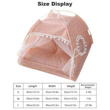 Load image into Gallery viewer, Tent House Cat Bed Portable Removable Washable Teepee with Cushion
